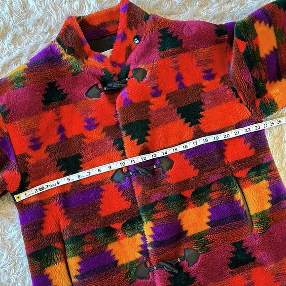 Vintage Monterey Fashions fleece faux fur Aztec southwest coat. Medium - Picture 11 of 12